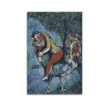 DryNda Marc Chagall Poster Hahn Bild Druck Leinwand Wandfarbe Kunst Dekor Moderne Heimkunstwerke Geschenkidee 20 x 30 cm