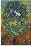 KEYGEM Marc Chagall Herbst im Dorf Poster Abstrakte Leinwand Wandkunst Marc Chagall Drucke Ästhetische Malerei für Wohnkultur Bild 50x70cm Kein Rahmen
