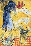 Chagall, Marc - Les Amoureux aux Marguerites - Kunstposter Druck 61x91,5 cm + 1 Ü-Poster der Grösse 61x91,5cm