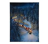 LED Bild Polar-Express Weihnachtszug Weihnachten Eisenbahn Leinwand Wandbild 38x28cm