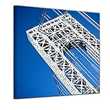 Keilrahmenbild - George Washington Bridge - Bild auf Leinwand 80 x 80 cm - Leinwandbilder Städte & Kulturen Architektur USA Amerika - George Washington Brücke in New York