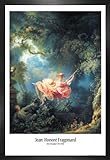 1art1 Jean-Honoré Fragonard Poster Plakat | Bild und MDF-Rahmen - Die Glücklichen Zufälle Der Schaukel, 1767 (91 x 61cm)