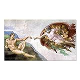 Giallobus - Gemälde - Michelangelo - Die Erschaffung Adams - Plexi-Acrylglas - 140x80 - Bereit zum Aufhängen - Moderne Gemälde für zu Hause