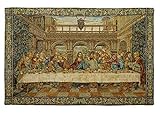 BelgianTapestries gewebter Wandbehang Gobelin Das letzte Abendmahl nach Leonardo da Vinci, 66 x 44cm