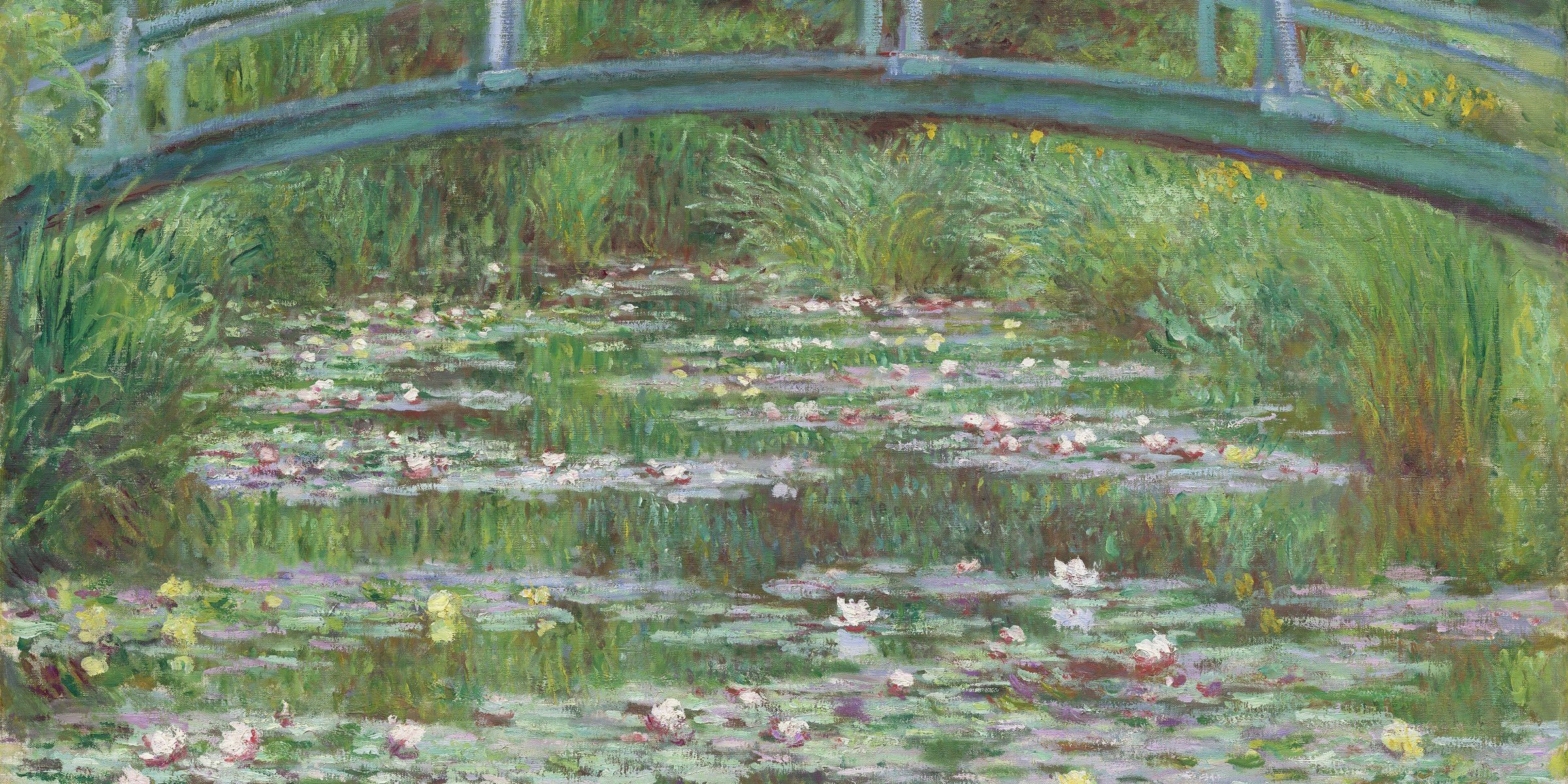 Claude Monet, Die japanische Brücke: grüne Holzbrücke über dem Seerosenteich in Giverny