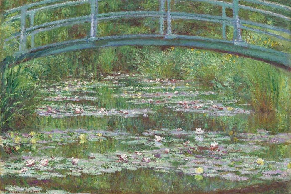 Claude Monet, Die japanische Brücke: grüne Holzbrücke über dem Seerosenteich in Giverny