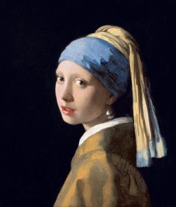 Jan Vermeer, Das Mädchen mit dem Perlenohrring: Mädchen mit blau-gelbem Turban und Perle im Ohr